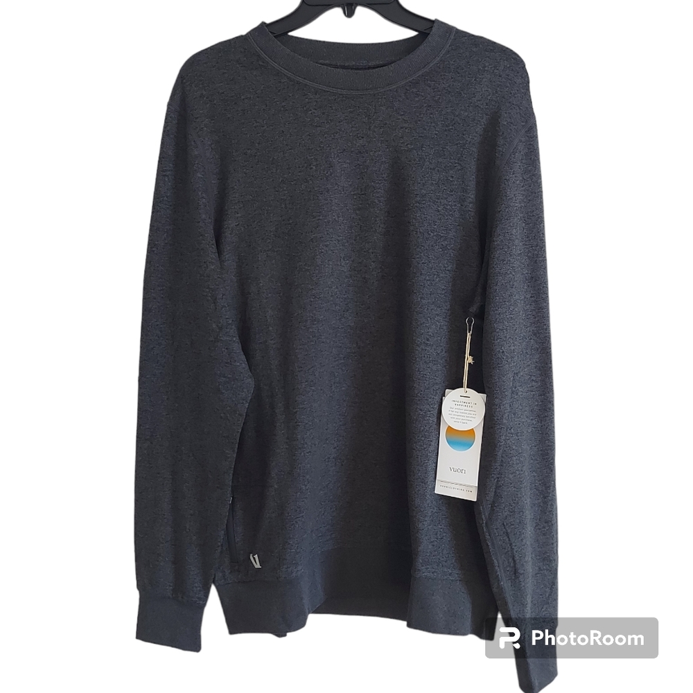SOLD NWT Vuori Men's Ponto Performance Crew, Charcoal Heather, L